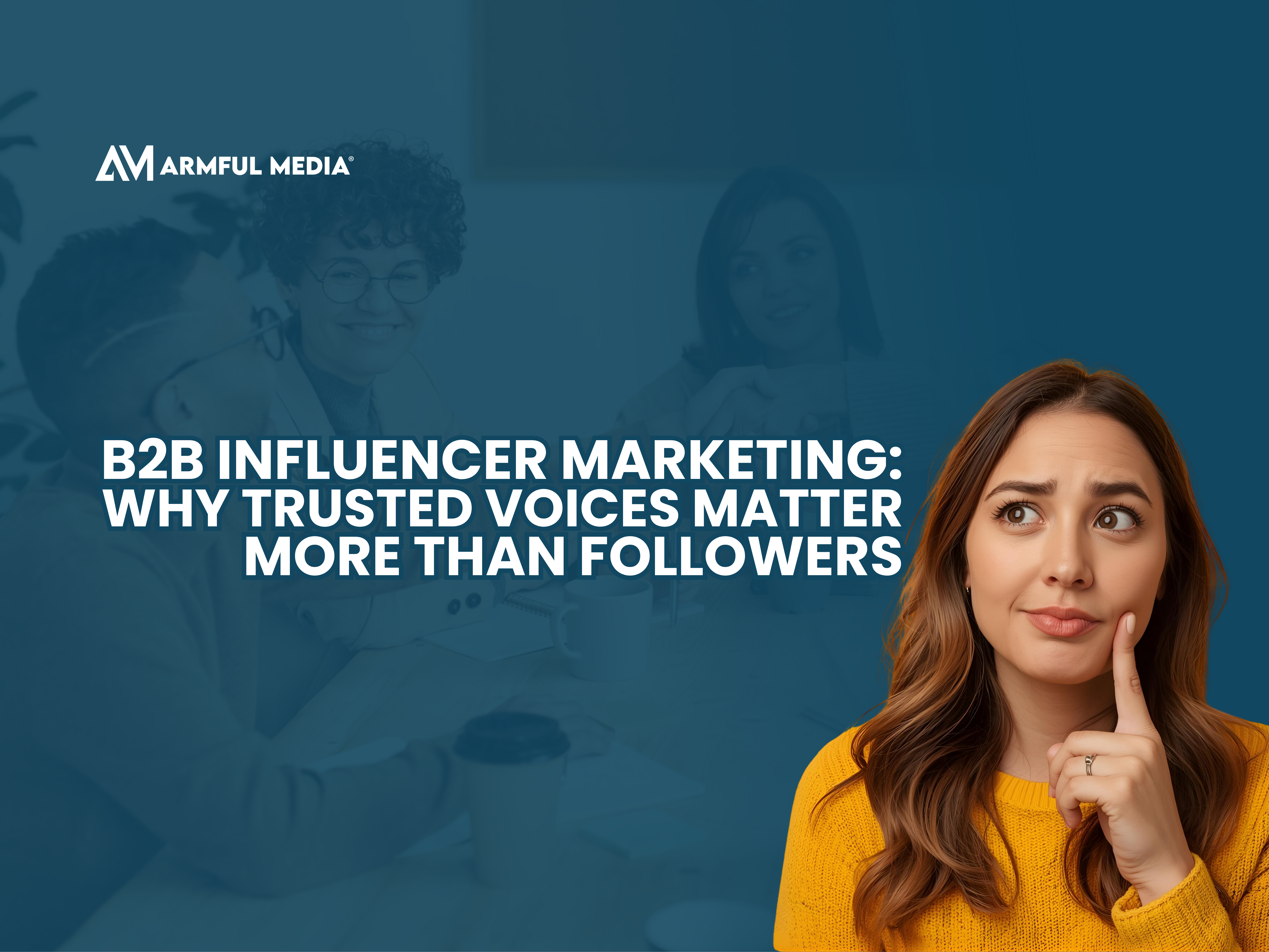 A lady confused between B2B and B2C influencer marketing